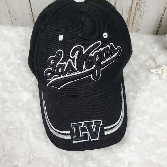 Las Vegas Velcro Baseball Cap Black OSFA - Picture 4 of 8